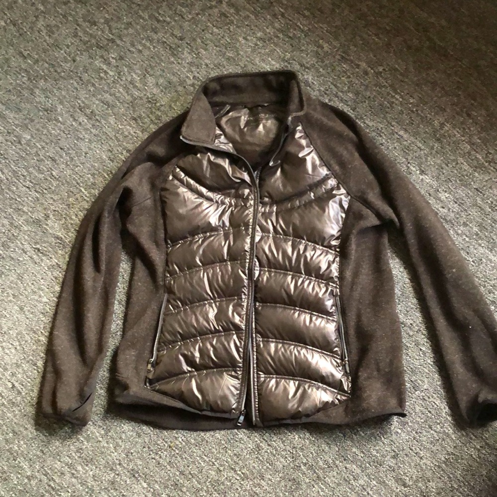London Fog down-filled black sweater-sleeve jacket